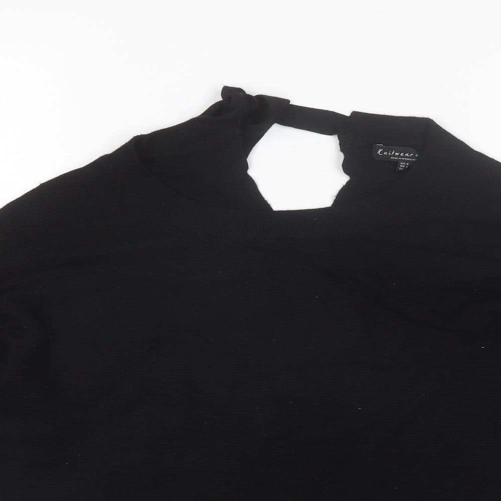 F&F Womens Black Round Neck  Viscose Pullover Jumper Size 8