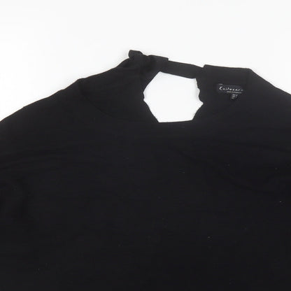 F&F Womens Black Round Neck  Viscose Pullover Jumper Size 8