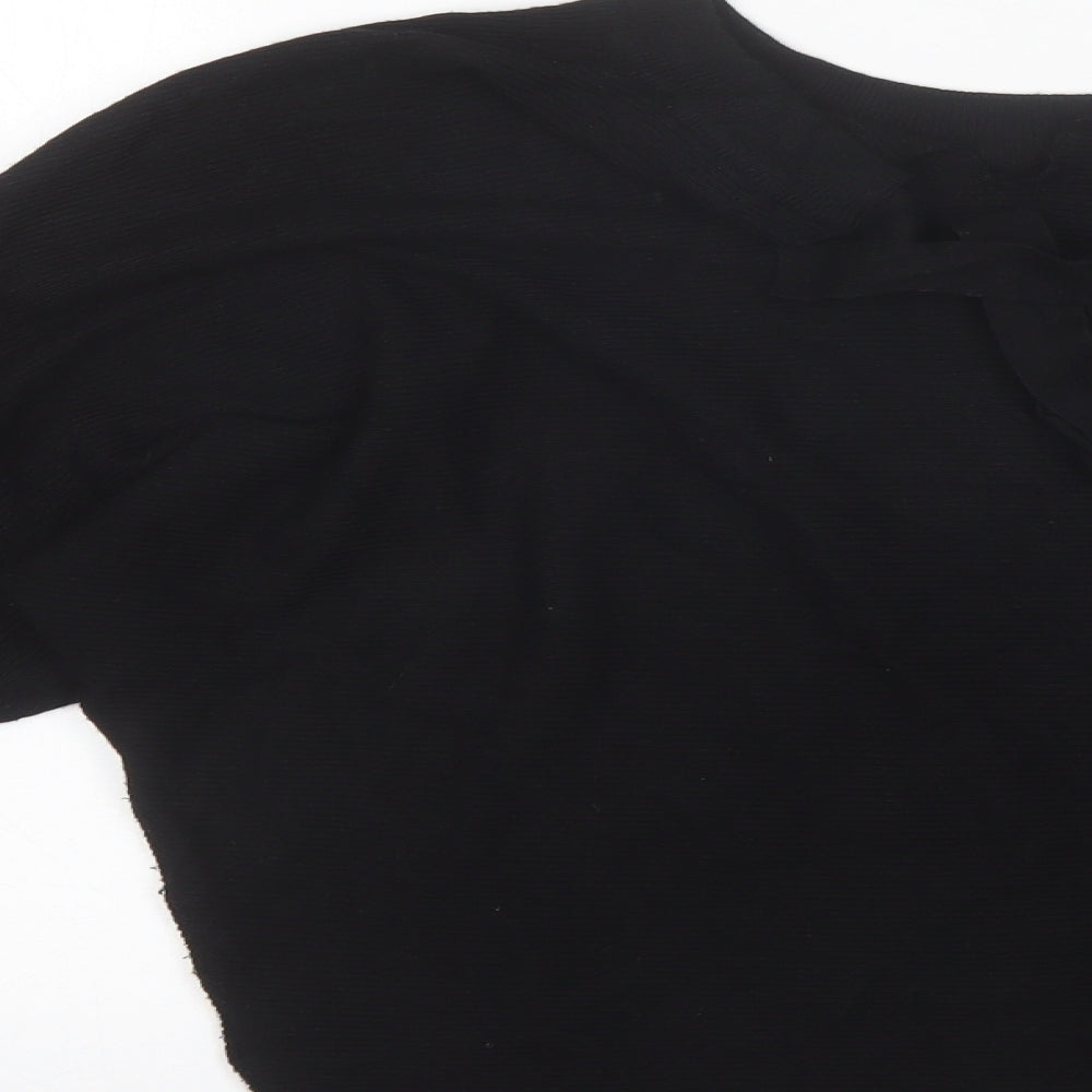 F&F Womens Black Round Neck  Viscose Pullover Jumper Size 8