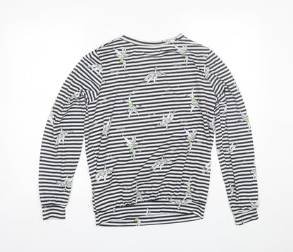 George Womens Black Striped Polyester Top Pyjama Top Size 8   - Disney