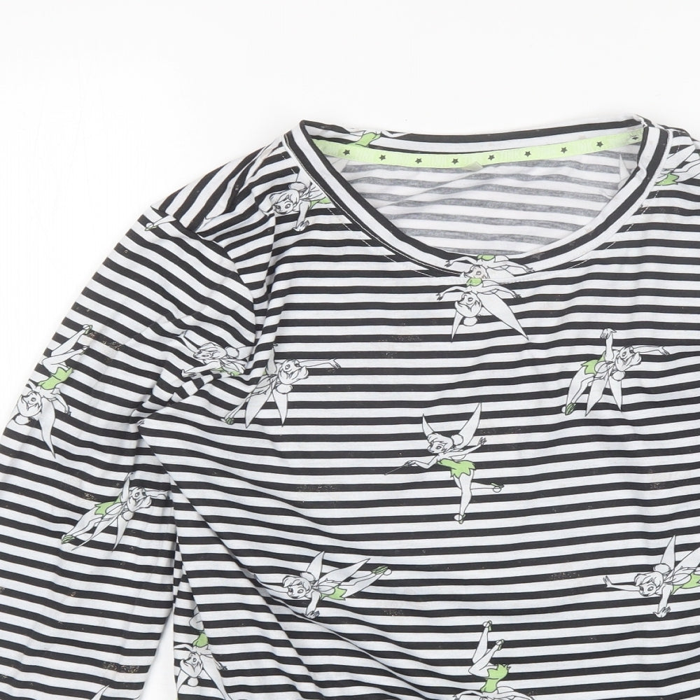 George Womens Black Striped Polyester Top Pyjama Top Size 8   - Disney