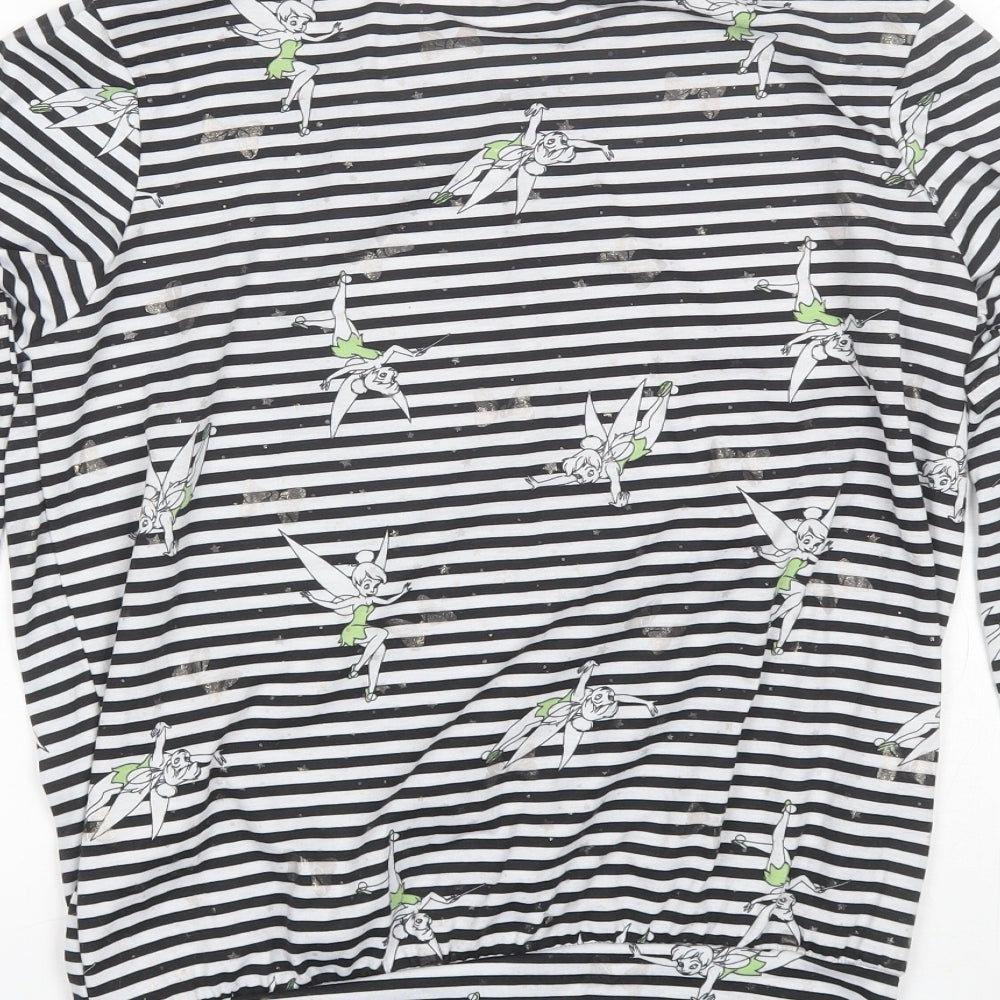 George Womens Black Striped Polyester Top Pyjama Top Size 8   - Disney