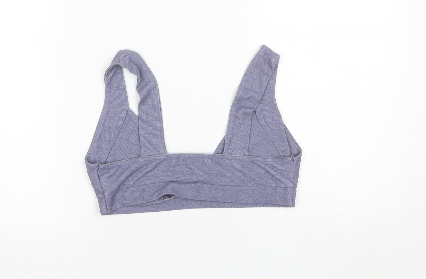 Boohoo Womens Blue  Polyester Cropped Tank Size 8 V-Neck