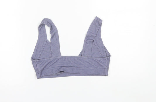 Boohoo Womens Blue  Polyester Cropped Tank Size 8 V-Neck