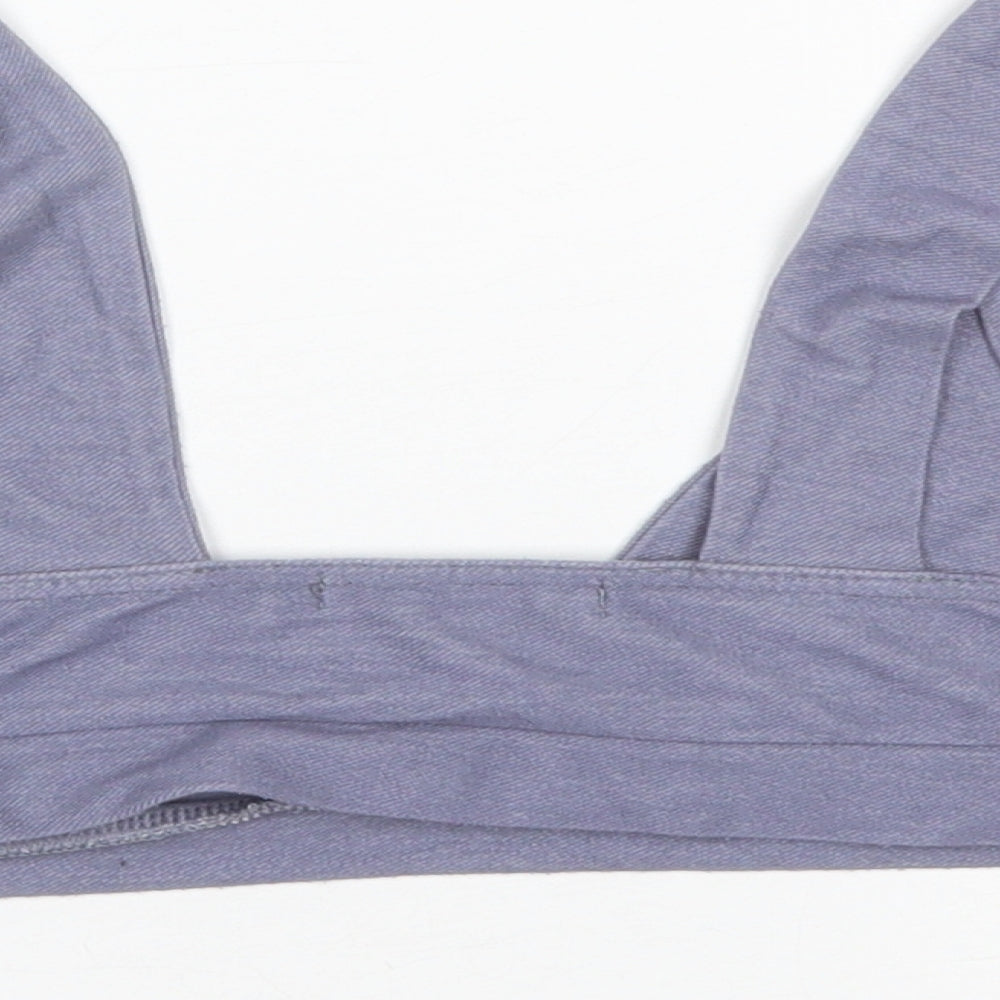 Boohoo Womens Blue  Polyester Cropped Tank Size 8 V-Neck