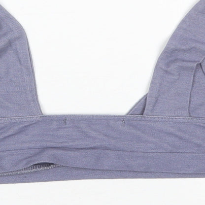 Boohoo Womens Blue  Polyester Cropped Tank Size 8 V-Neck