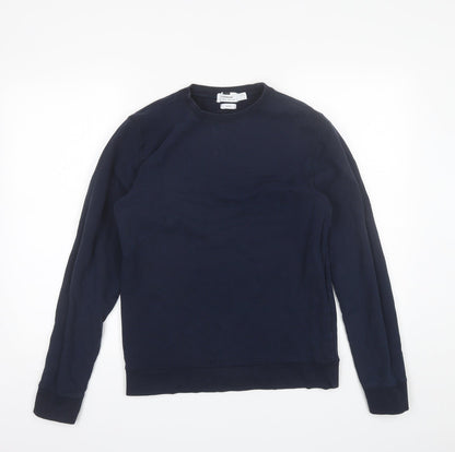Topman Mens Blue Round Neck  Cotton Pullover Jumper Size S