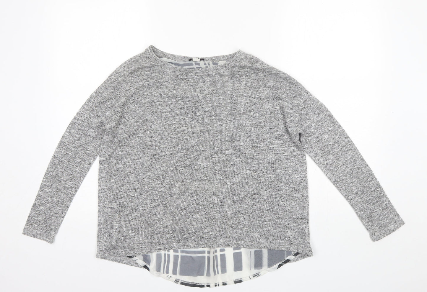 River Island Girls Grey Round Neck  Polyester Pullover Jumper Size 11-12 Years