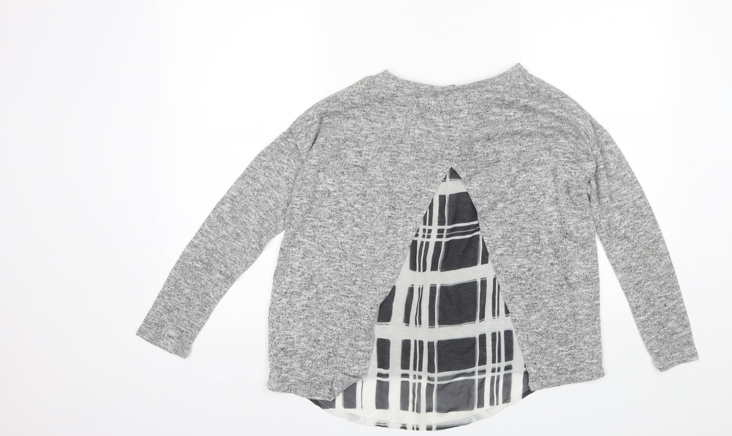 River Island Girls Grey Round Neck  Polyester Pullover Jumper Size 11-12 Years