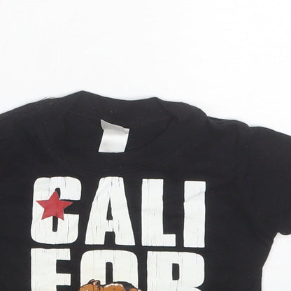 Cotton Heritage Baby Black  Cotton Basic T-Shirt Size 12 Months Round Neck