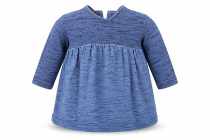 Front view of Next Baby Blue Cotton Shift, size 0-3, Months Round Neck