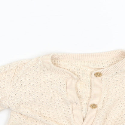 George Baby Beige  Cotton Cardigan Jumper Size 6-9 Months