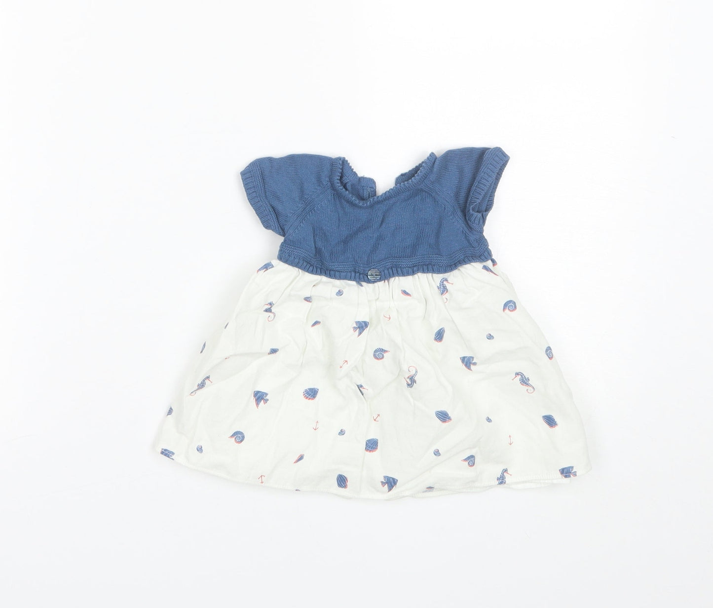 Wedoble Baby Blue  Cotton Shift  Size 0-3 Months  Round Neck