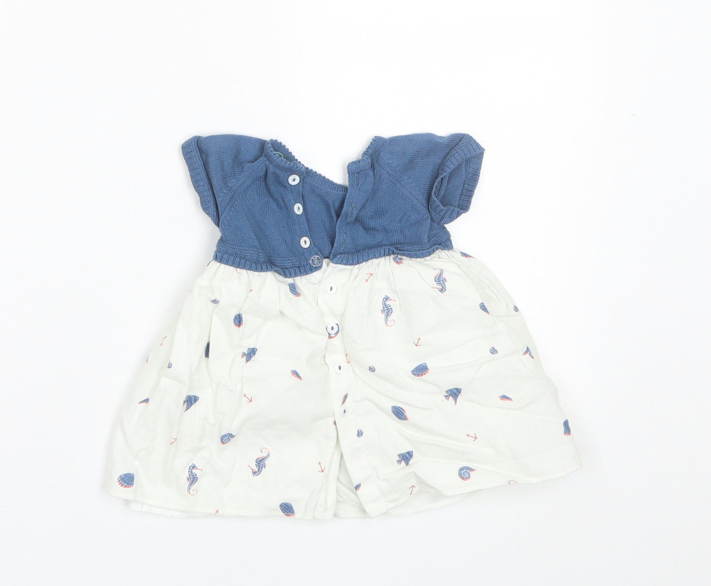 Wedoble Baby Blue  Cotton Shift  Size 0-3 Months  Round Neck