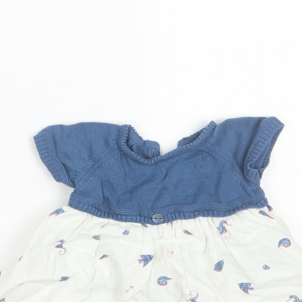 Wedoble Baby Blue  Cotton Shift  Size 0-3 Months  Round Neck