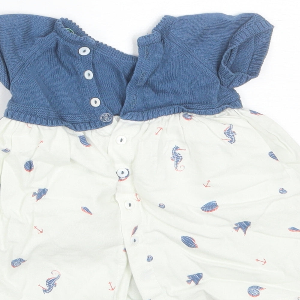 Wedoble Baby Blue  Cotton Shift  Size 0-3 Months  Round Neck