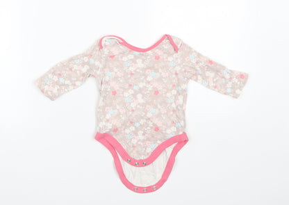Mini Club Baby Pink Floral Cotton Romper One-Piece Size 6-9 Months