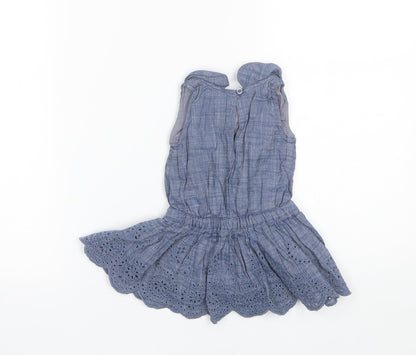 EWM Baby Blue  Cotton Shift  Size 3-6 Months  Round Neck