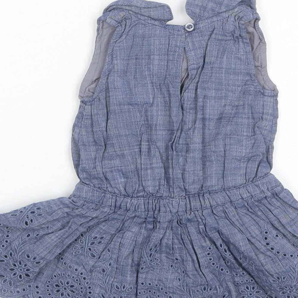 EWM Baby Blue  Cotton Shift  Size 3-6 Months  Round Neck