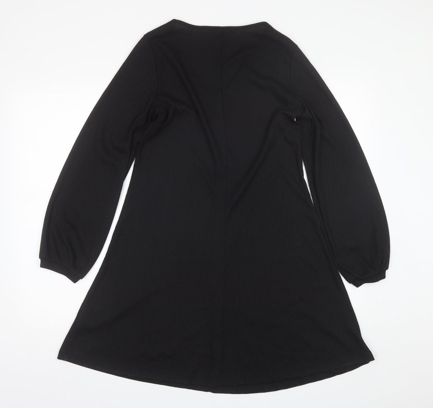 Nutmeg Womens Black  Polyester Shift  Size 10  V-Neck