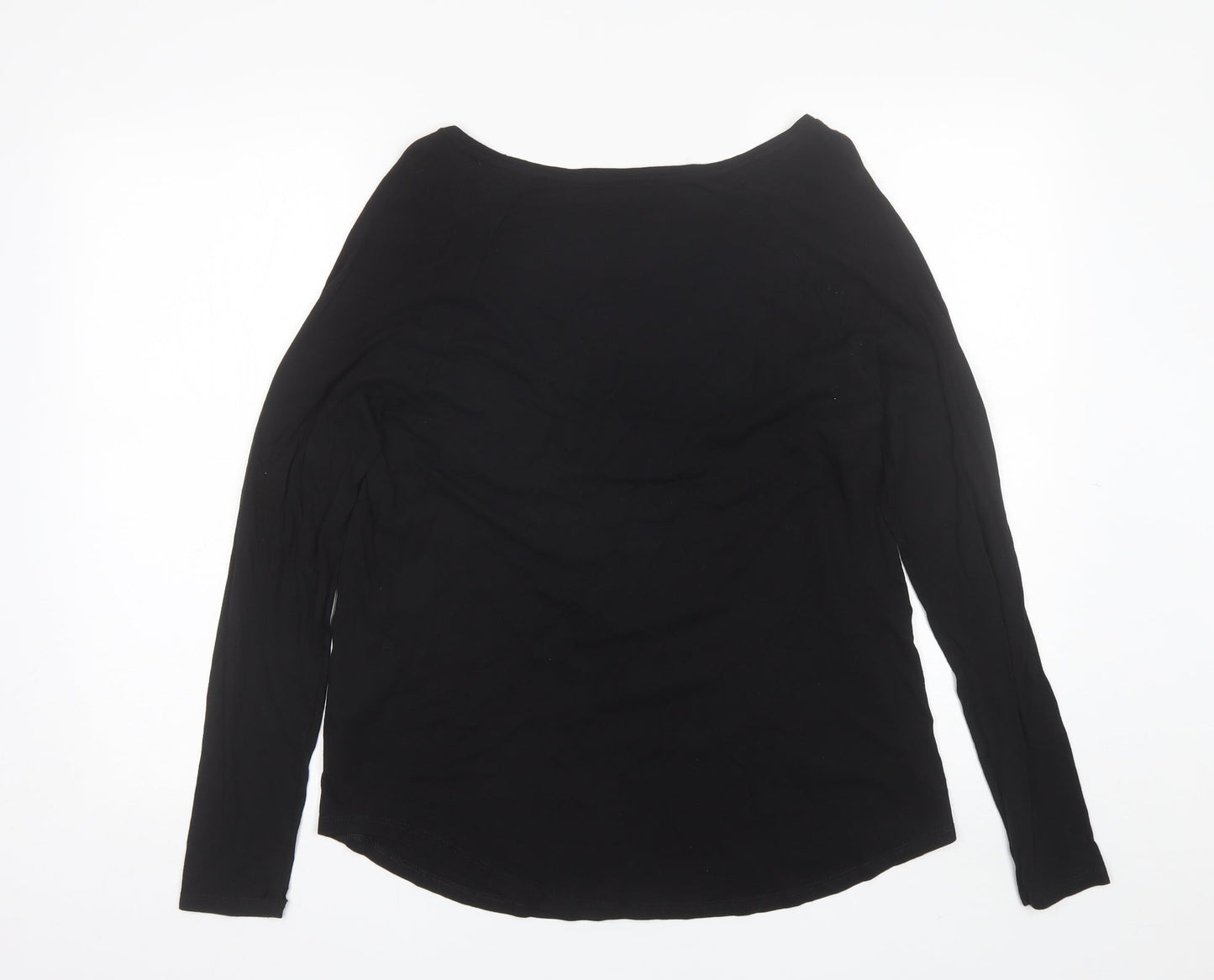 Papaya Womens Black  Modal Basic T-Shirt Size 12 Round Neck