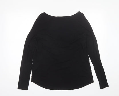 Papaya Womens Black  Modal Basic T-Shirt Size 12 Round Neck