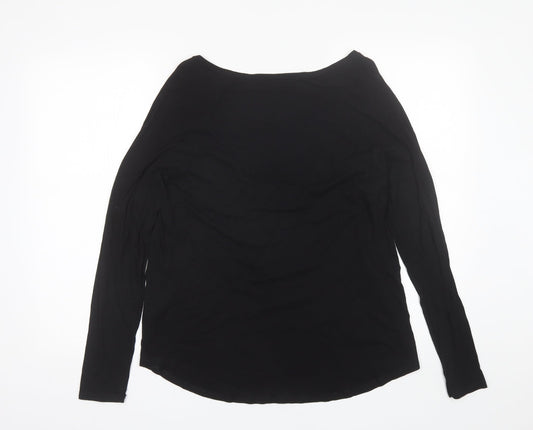 Papaya Womens Black  Modal Basic T-Shirt Size 12 Round Neck