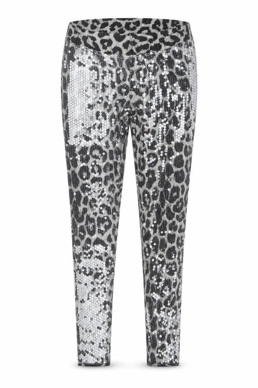 PURE OXEGEN Womens Grey Animal Print Viscose Jogger Leggings Size S L27 in