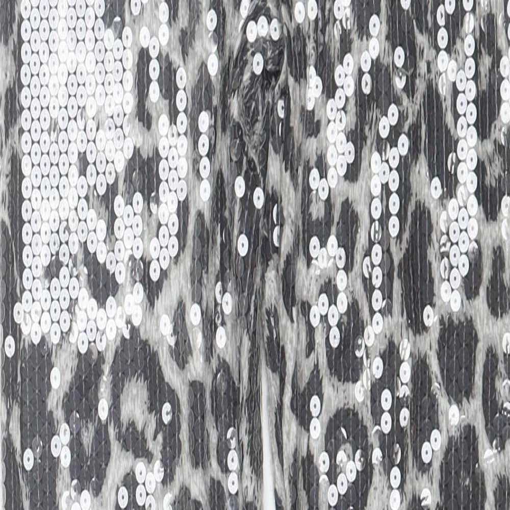 PURE OXEGEN Womens Grey Animal Print Viscose Jogger Leggings Size S L27 in