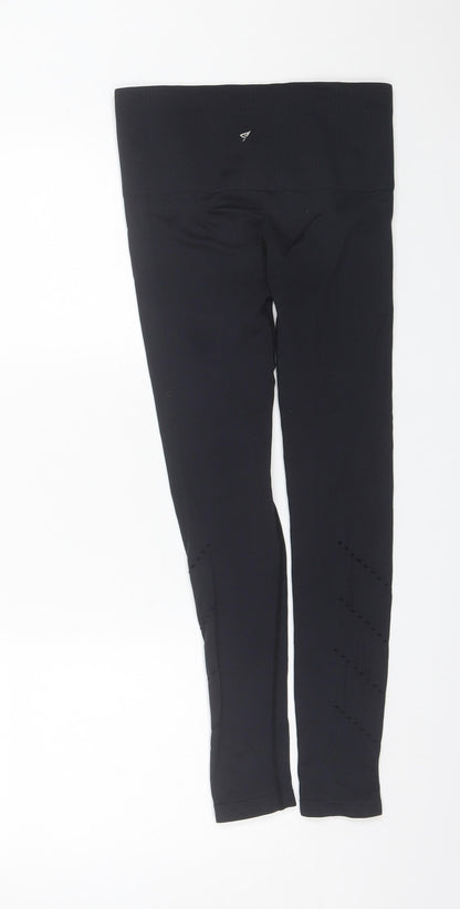 Workout Womens Black  Polyamide Compression Leggings Size 4 L24 in Regular  - size 4-6
