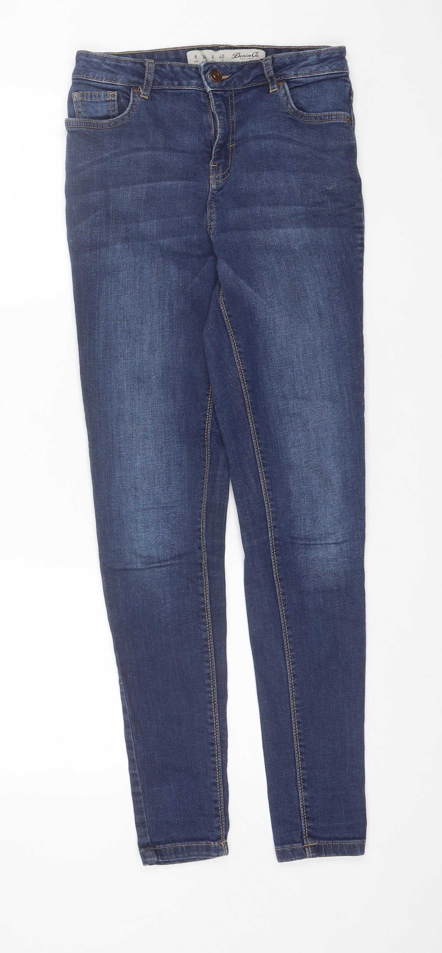 Denim & Co. Womens Blue  Cotton Skinny Jeans Size 8 L29 in Regular