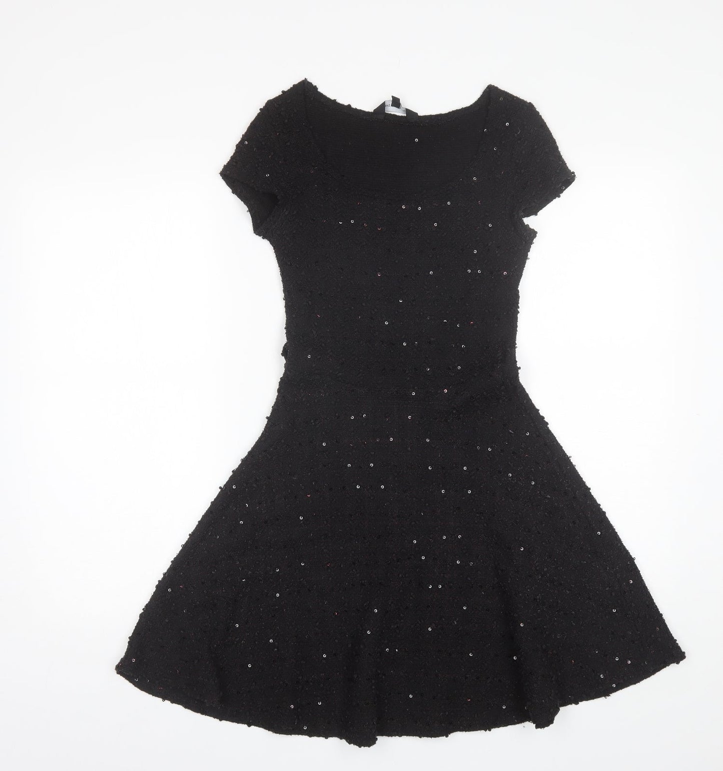 New Look Womens Black  Polyester Shift  Size 8  Round Neck
