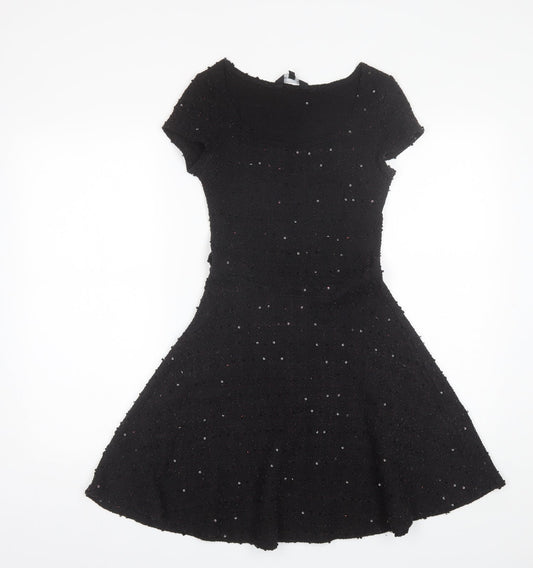 New Look Womens Black  Polyester Shift  Size 8  Round Neck