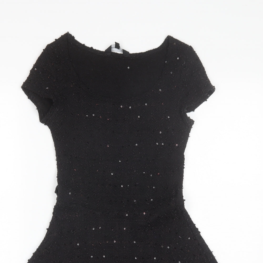 New Look Womens Black  Polyester Shift  Size 8  Round Neck
