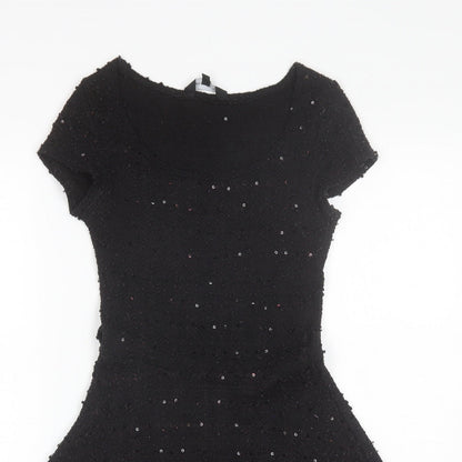 New Look Womens Black  Polyester Shift  Size 8  Round Neck