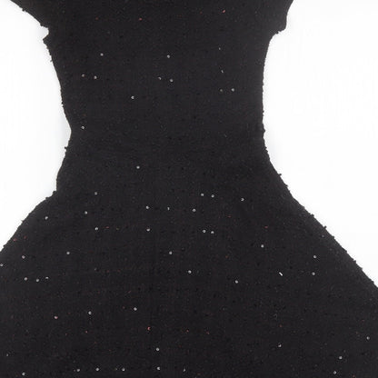 New Look Womens Black  Polyester Shift  Size 8  Round Neck