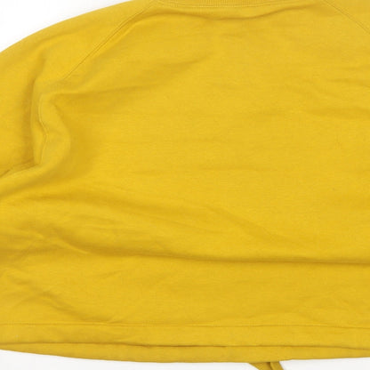 F&F Womens Yellow Round Neck  Cotton Pullover Jumper Size 12