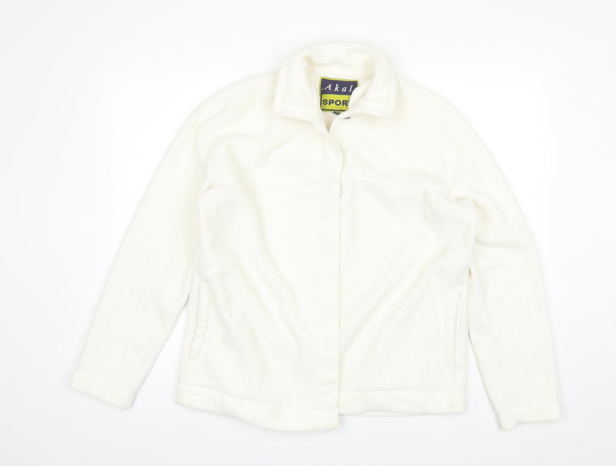 Additional front view of akal sport women’s white jacket, size M