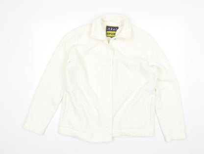 Additional front view of akal sport women’s white jacket, size M