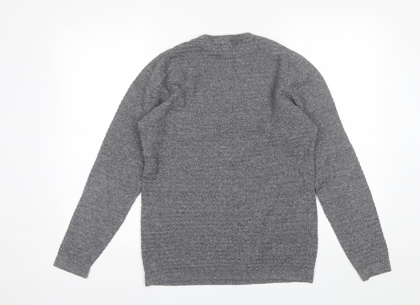 Cedar Wood State Mens Grey Round Neck  Cotton Pullover Jumper Size S