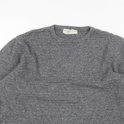 Cedar Wood State Mens Grey Round Neck  Cotton Pullover Jumper Size S
