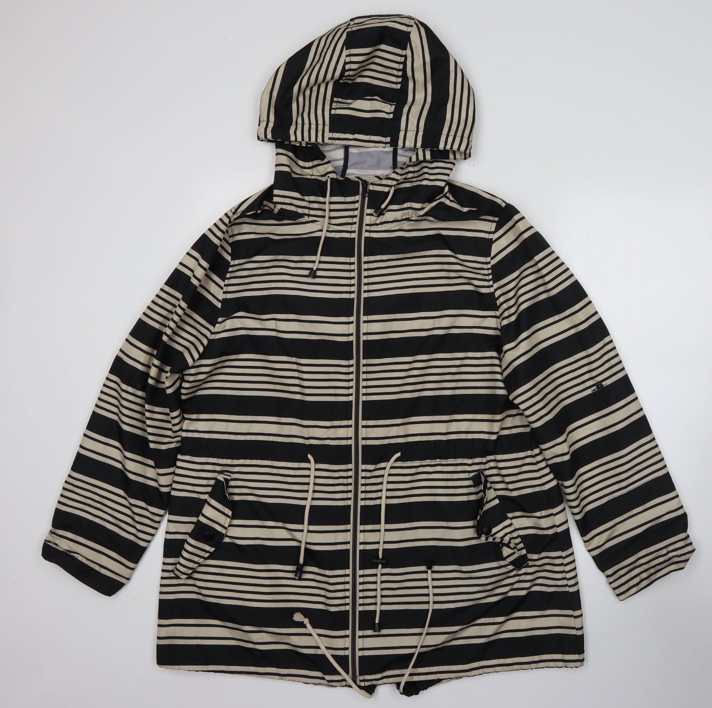 Primark Womens Beige Striped  Parka Coat Size L