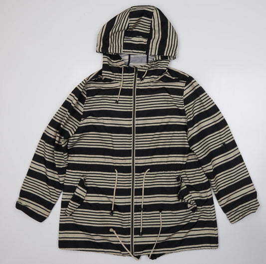 Primark Womens Beige Striped  Parka Coat Size L