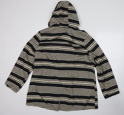Primark Womens Beige Striped  Parka Coat Size L