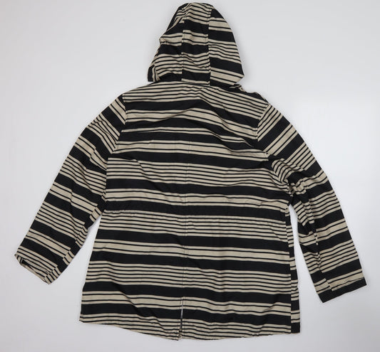 Primark Womens Beige Striped  Parka Coat Size L