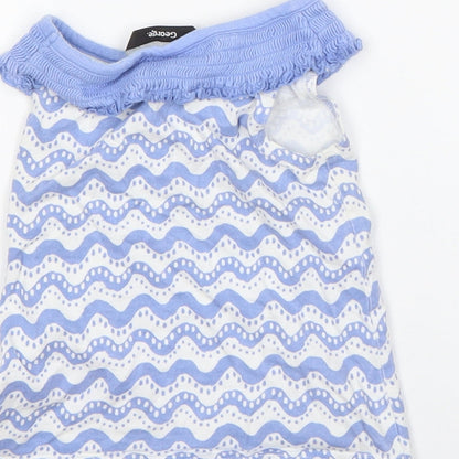 George Girls Blue Striped Cotton A-Line  Size 18-24 Months