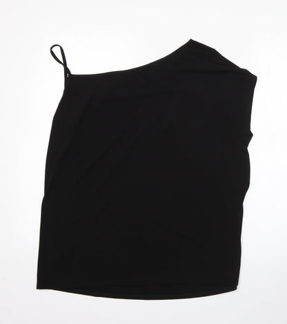 Capsule Womens Black  Polyester Basic Blouse Size 16 One Shoulder
