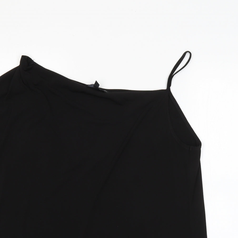 Capsule Womens Black  Polyester Basic Blouse Size 16 One Shoulder