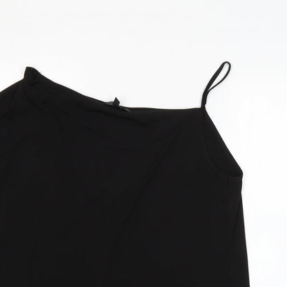 Capsule Womens Black  Polyester Basic Blouse Size 16 One Shoulder