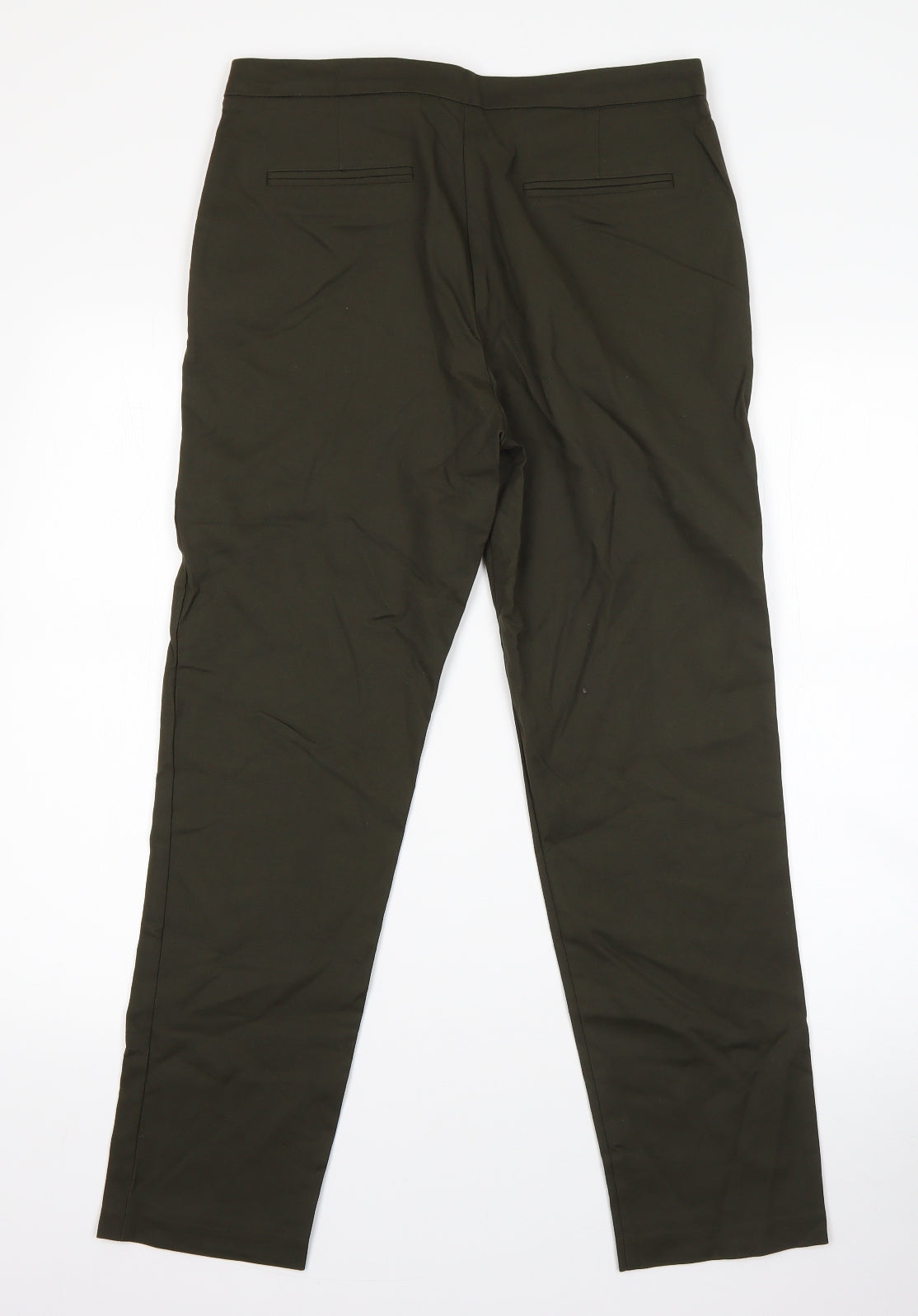 Womens UK Size 10 F&F Regular Fit Dress Pants Green Trousers